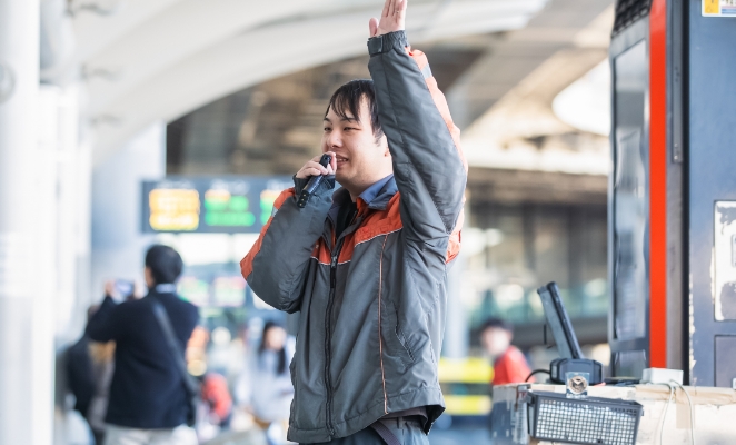 乗降車場での案内